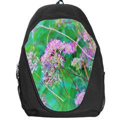 Invincibelle Spirit Hot Pink Hydrangeas On Aqua Green Backpack Bag by myrubiogarden