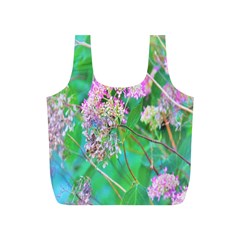 Invincibelle Spirit Hot Pink Hydrangeas On Aqua Green Full Print Recycle Bag (s) by myrubiogarden