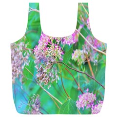 Invincibelle Spirit Hot Pink Hydrangeas On Aqua Green Full Print Recycle Bag (xl) by myrubiogarden