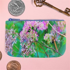 Invincibelle Spirit Hot Pink Hydrangeas On Aqua Green Large Coin Purse by myrubiogarden