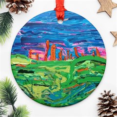 Our Town My Town Ornament (round) by arwwearableart