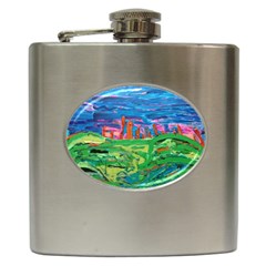 Our Town My Town Hip Flask (6 Oz) by arwwearableart