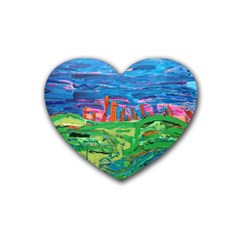 Our Town My Town Heart Coaster (4 Pack)  by arwwearableart