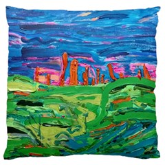 Our Town My Town Large Cushion Case (two Sides) by arwwearableart