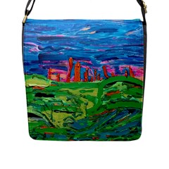 Our Town My Town Flap Closure Messenger Bag (l) by arwwearableart