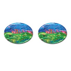 Our Town My Town Cufflinks (oval) by arwwearableart