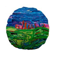 Our Town My Town Standard 15  Premium Flano Round Cushions by arwwearableart