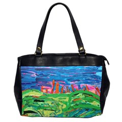 Our Town My Town Oversize Office Handbag (2 Sides) by arwwearableart