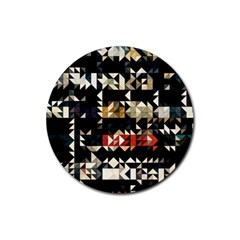 Art Design Color Banner Wallpaper Rubber Coaster (Round) 