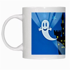 Halloween Ghosts Haunted House White Mugs by Wegoenart