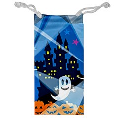 Halloween Ghosts Haunted House Jewelry Bag by Wegoenart