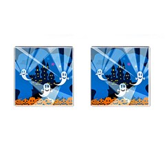 Halloween Ghosts Haunted House Cufflinks (square) by Wegoenart