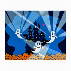 Halloween Ghosts Haunted House Small Glasses Cloth (2-side) by Wegoenart