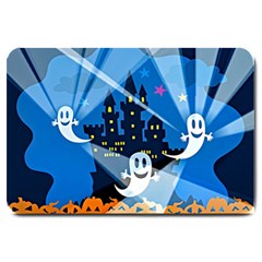 Halloween Ghosts Haunted House Large Doormat  by Wegoenart