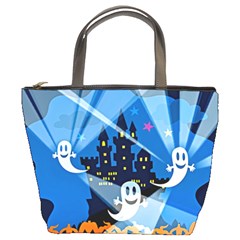 Halloween Ghosts Haunted House Bucket Bag