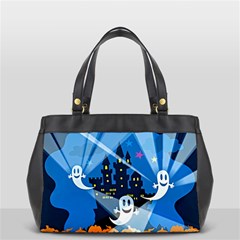 Halloween Ghosts Haunted House Oversize Office Handbag (2 Sides) by Wegoenart