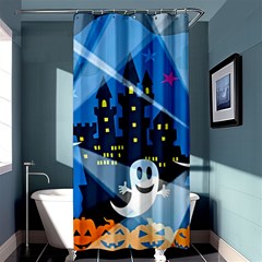 Halloween Ghosts Haunted House Shower Curtain 36  X 72  (stall)  by Wegoenart