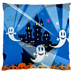 Halloween Ghosts Haunted House Large Cushion Case (one Side) by Wegoenart