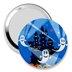 Halloween Ghosts Haunted House 3  Handbag Mirrors by Wegoenart