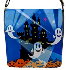 Halloween Ghosts Haunted House Flap Closure Messenger Bag (s) by Wegoenart