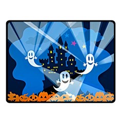 Halloween Ghosts Haunted House Double Sided Fleece Blanket (small)  by Wegoenart