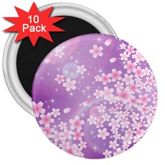 Japanese Sakura Background 3  Magnets (10 Pack)  by Wegoenart