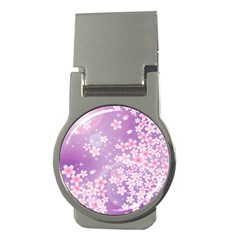 Japanese Sakura Background Money Clips (round)  by Wegoenart