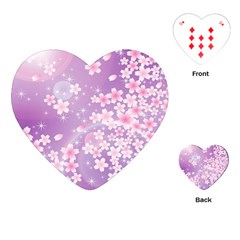 Japanese Sakura Background Playing Cards (heart) by Wegoenart