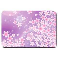 Japanese Sakura Background Large Doormat  by Wegoenart