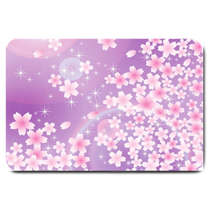 Japanese Sakura Background Large Doormat 