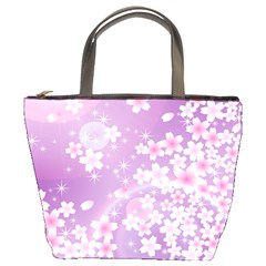 Japanese Sakura Background Bucket Bag