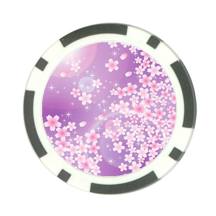 Japanese Sakura Background Poker Chip Card Guard (10 pack)