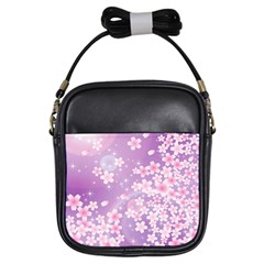 Japanese Sakura Background Girls Sling Bag by Wegoenart