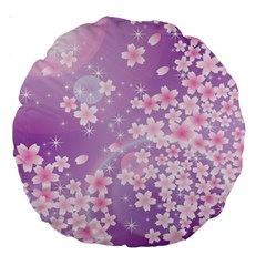 Japanese Sakura Background Large 18  Premium Round Cushions by Wegoenart