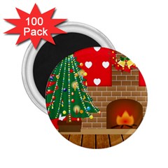 Christmas Room Living Room 2 25  Magnets (100 Pack)  by Wegoenart