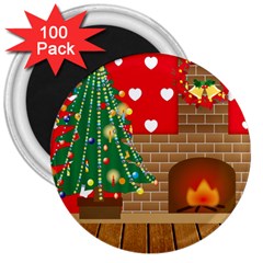 Christmas Room Living Room 3  Magnets (100 Pack) by Wegoenart