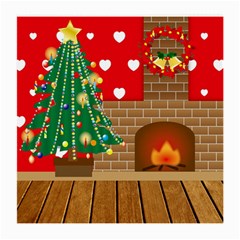 Christmas Room Living Room Medium Glasses Cloth by Wegoenart