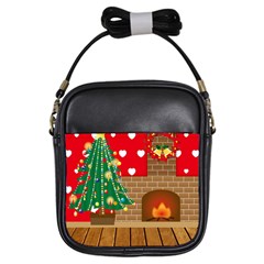 Christmas Room Living Room Girls Sling Bag by Wegoenart