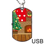 Christmas Room Living Room Dog Tag USB Flash (One Side) Front