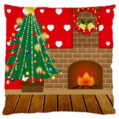 Christmas Room Living Room Large Cushion Case (one Side) by Wegoenart