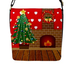 Christmas Room Living Room Flap Closure Messenger Bag (l) by Wegoenart