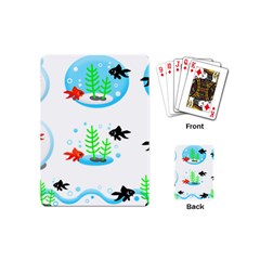 Fishbowl Fish Goldfish Water Playing Cards (mini) by Wegoenart