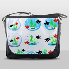 Fishbowl Fish Goldfish Water Messenger Bag by Wegoenart