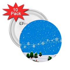 Elf On A Shelf In Sled Snowflakes 2 25  Buttons (10 Pack)  by Wegoenart