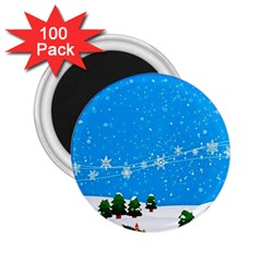 Elf On A Shelf In Sled Snowflakes 2 25  Magnets (100 Pack)  by Wegoenart