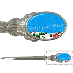 Elf On A Shelf In Sled Snowflakes Letter Opener by Wegoenart