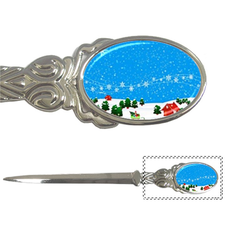 Elf On A Shelf In Sled Snowflakes Letter Opener