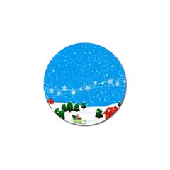 Elf On A Shelf In Sled Snowflakes Golf Ball Marker by Wegoenart