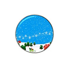 Elf On A Shelf In Sled Snowflakes Hat Clip Ball Marker (4 Pack) by Wegoenart