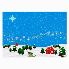 Elf On A Shelf In Sled Snowflakes Large Glasses Cloth (2-side) by Wegoenart